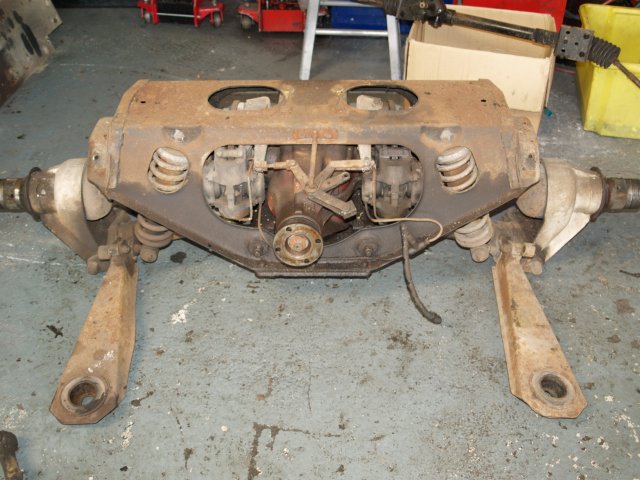 Axle removed from car